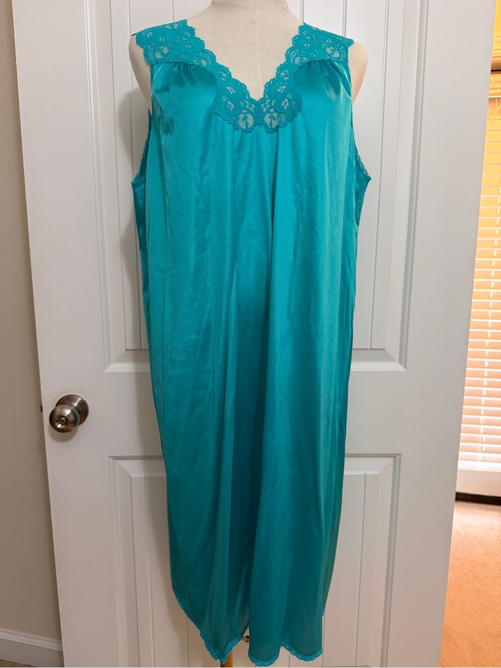 Vanity Fair Teal and White Lingerie Label Close-Up